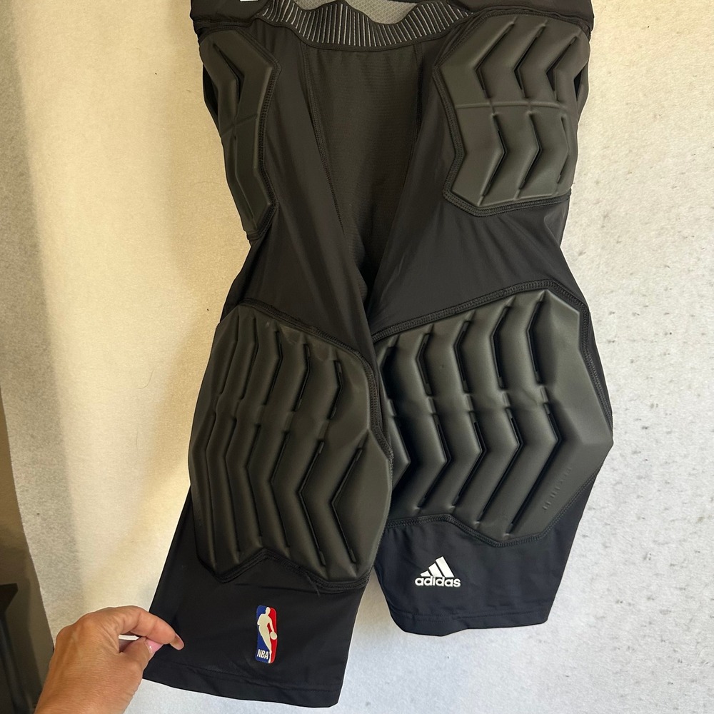 Adidas NBA Padded Compression Shorts Mens 2XT Black Basketball Impact P11161 NEW
